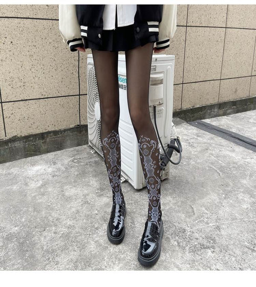 15D Elegant Hollow Out Flower Pantyhose